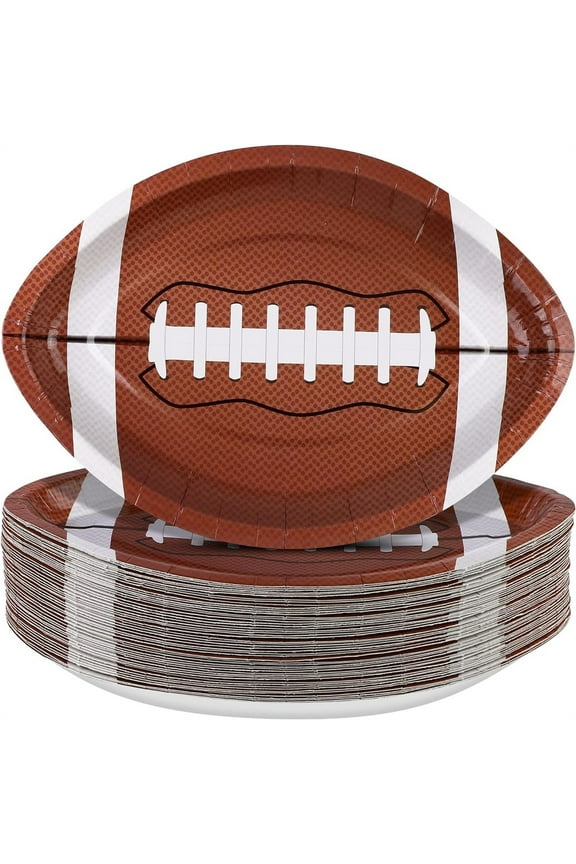 Football Shaped Disposable Paper Plates Football Party Plates Football Party Supplies for Football Theme Party Supplies Sports Game Birthday Decoration 9.4 X 5.9 Inch
