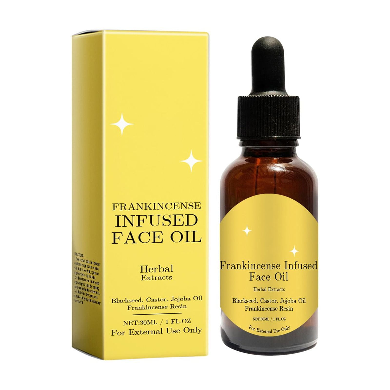 TIIFSWHS Frankincense Resin Infused Organic Black Seed, Castor & Jojoba Oils for Face AntiAging