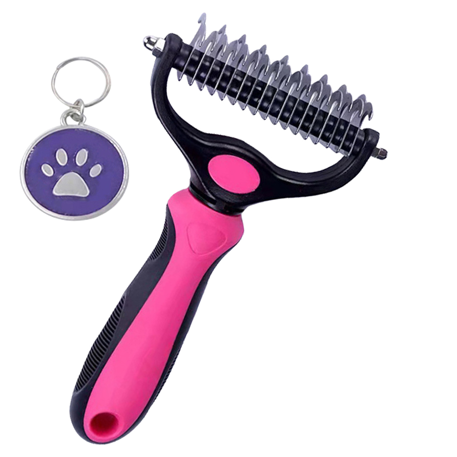 TIIFSWHS Pet Knotting Comb Dog Cat Knotting Stainless Steel Golden Medium and Large Dog Grooming