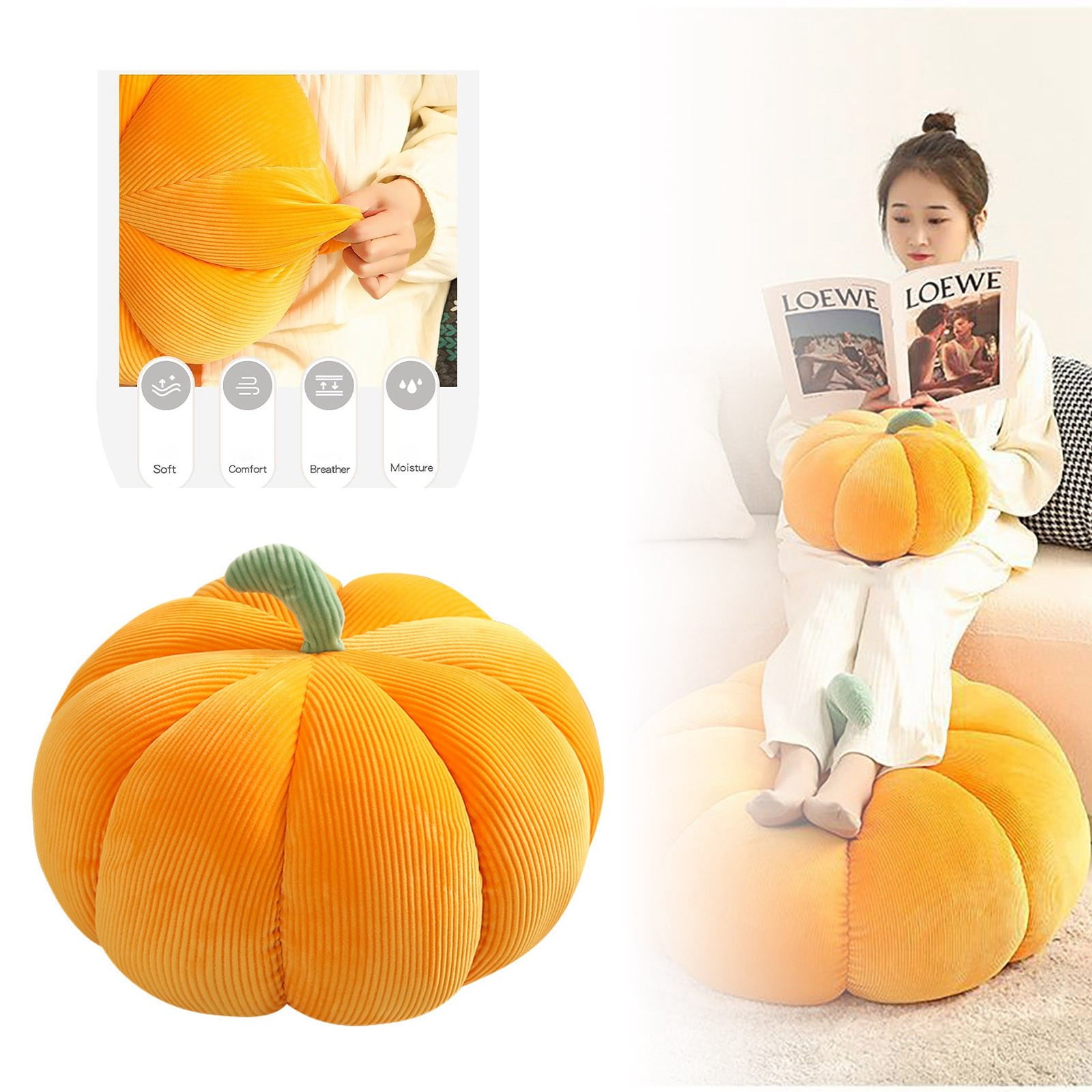 TIIFSWHS Pumpkin Throw Pillow Pumpkin Plush Pillow Pumpkin Shaped Plush ...