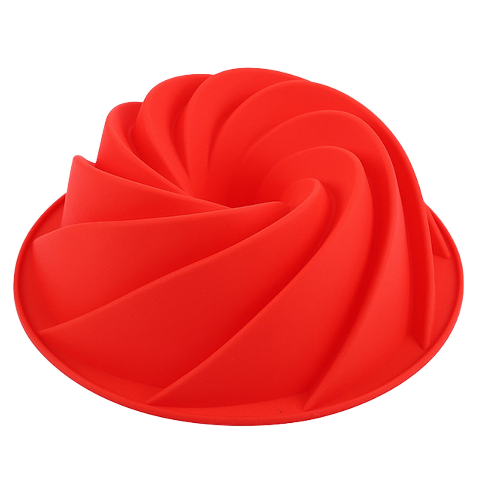 TIIFSWHS Silicone Pound Cake Pan Red Cake Pan Nonstick Spiral Baking