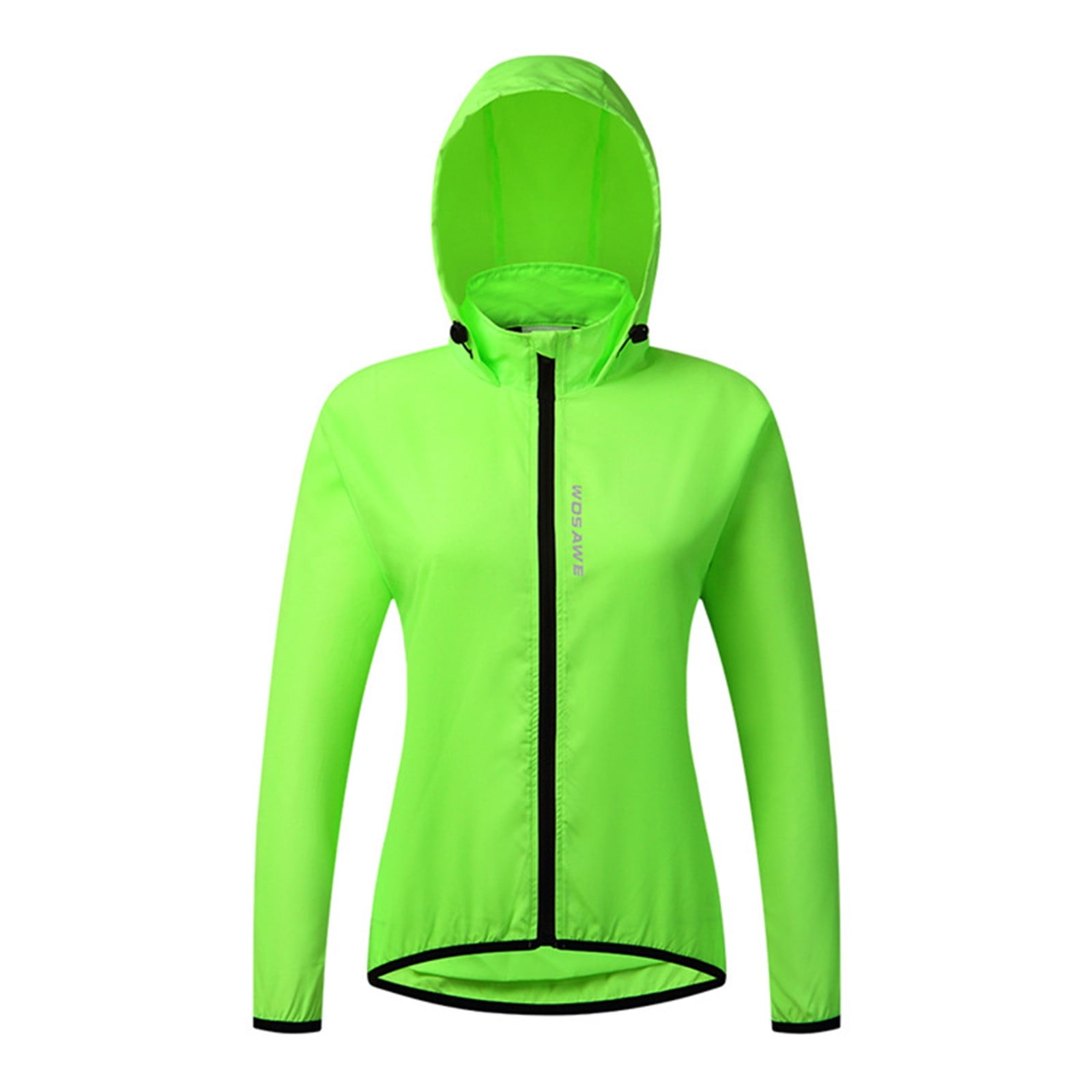 TIIFSWHS Women's Packable Cycling Jacket Water Resistance Running Hooded Windbreaker
