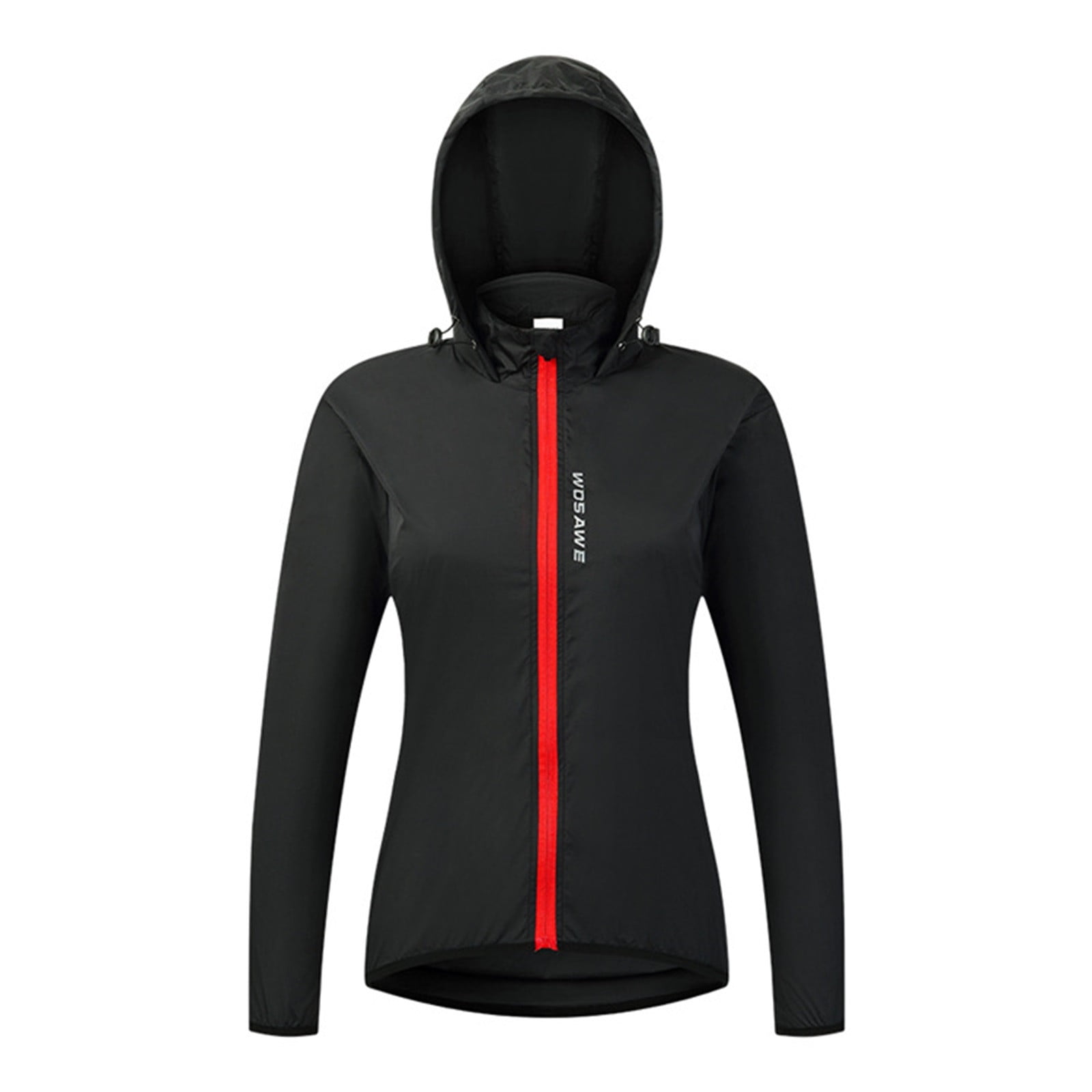 TIIFSWHS Women's Packable Cycling Jacket Water Resistance Running Hooded Windbreaker