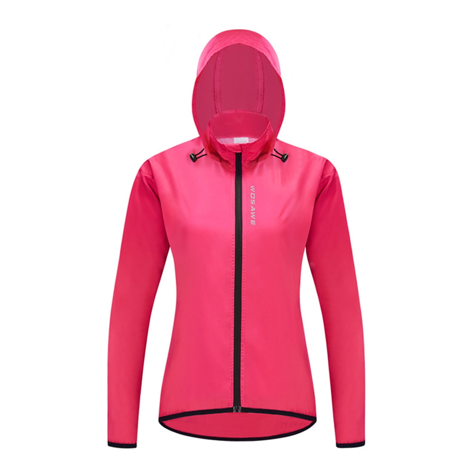 TIIFSWHS Women's Packable Cycling Jacket Water Resistance Running Hooded Windbreaker