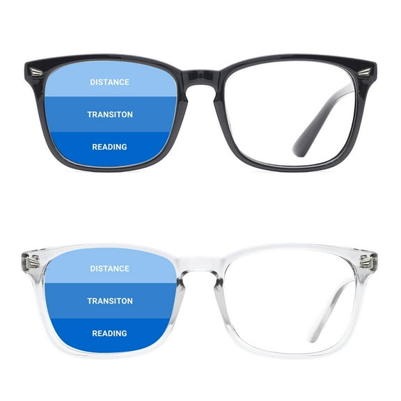 TIJN Rectangle Reading Glasses Progressive Multifocal Eyeglasses Plastic Presbyopic Lens 2 Pack