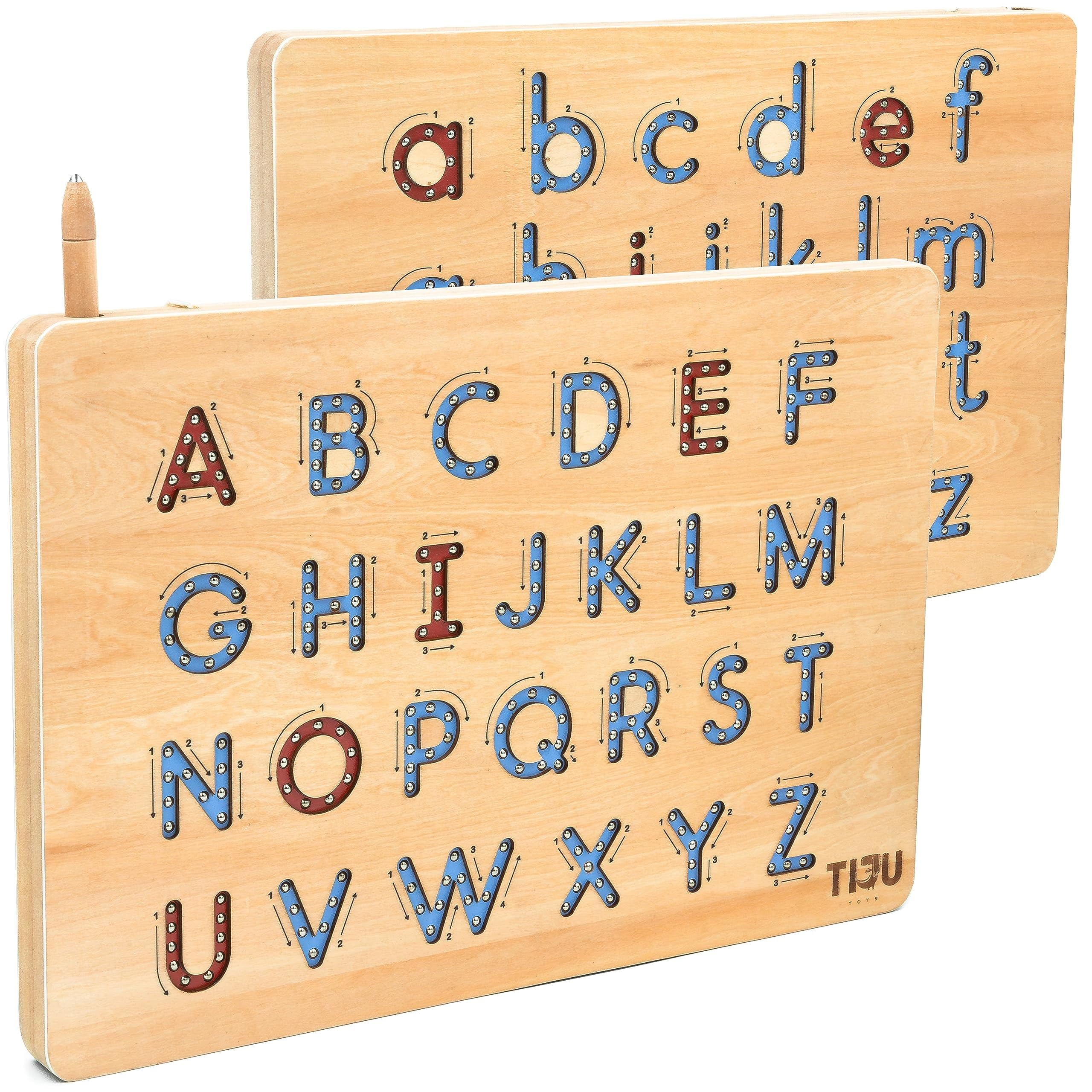 TIJU Toys Wooden YPF5 Letter Tracing Board Learn Toy for