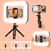 TIKBBRMG 14.6 Ring Light with Stand for Desk, 20W Selfie Light for iphone, Tripod for Phone with Light for Video Recording, Mobile Video Stabilizer for Cameras, Phones, Makeup, Vlog