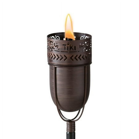 TIKI BRAND Fire Island 65inch Metal TIKI Stand up Torch Bronze