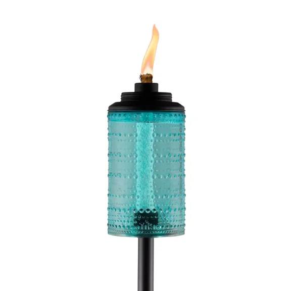 TIKI Brand Patio Torch Easy Install Carnival Style - Tabletop Outdoor - 1 Piece, Blue