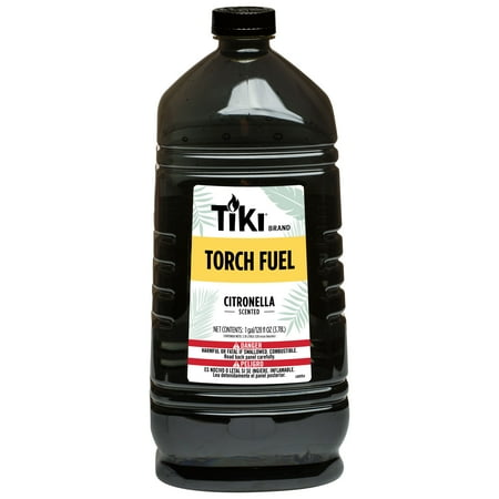 TIKI Citronella Torch Fuel, 128 oz – Easy Pour, Long-Lasting Outdoor Lamp Oil with Citronella & Lemongrass for Torches & Tabletop Use in Patio, Garden & Backyard