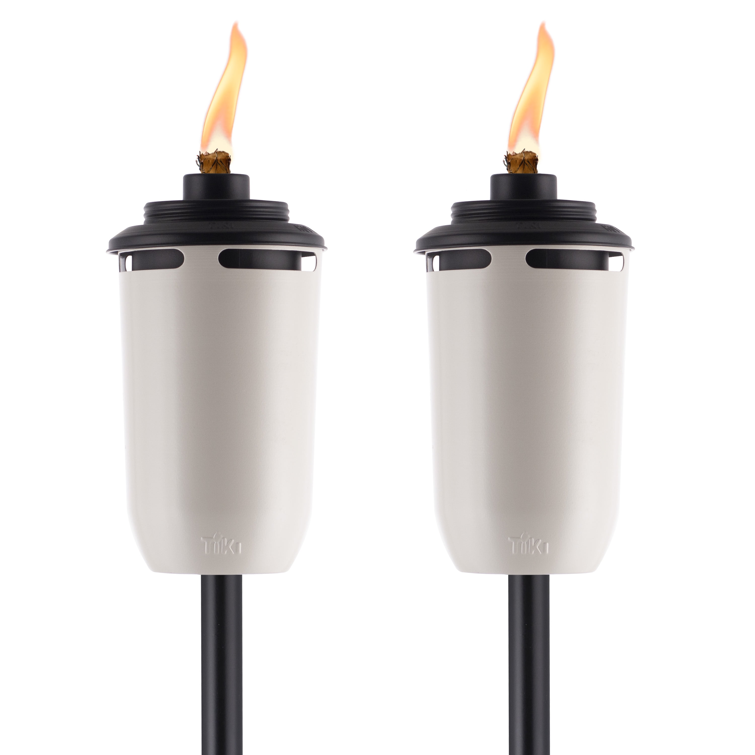 TIKI Brand Honey White Torch 2-Pack, 65 inch, Durable Metal