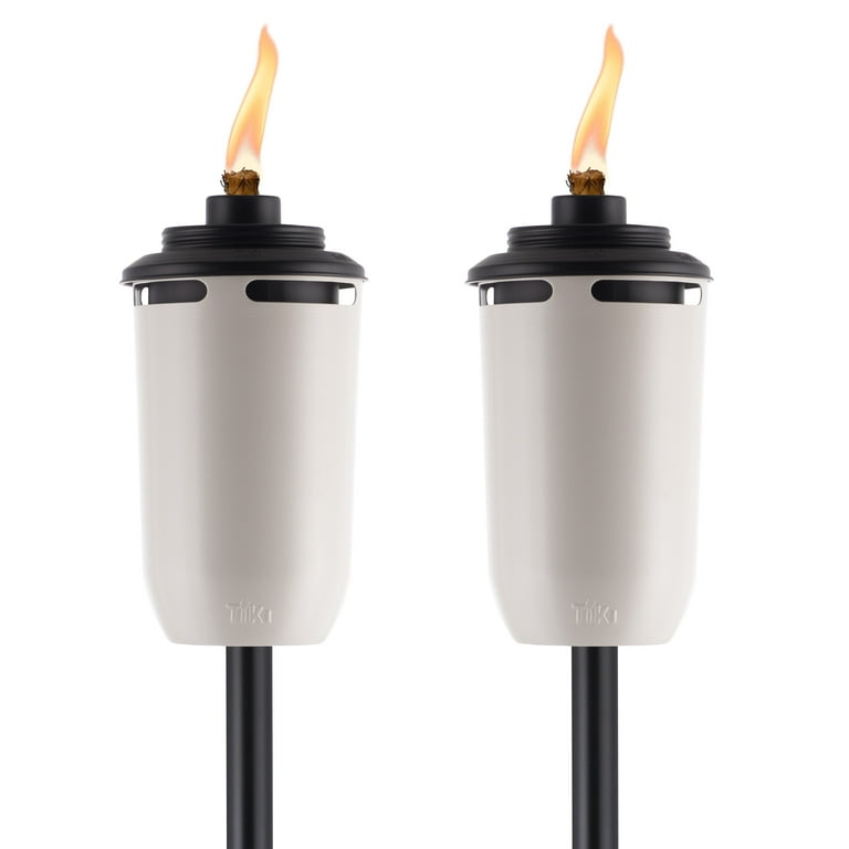 TIKI Brand Honey White Torch 2-Pack, 65 inch, Durable Metal