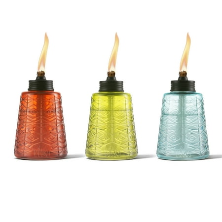 TIKI® Brand 6 Inch Outdoor Table Torch Glass Red, Blue or Green