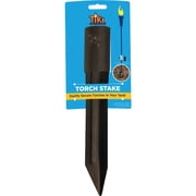 TIKI Brand Backyard Black Powder Coated Metal Ground Mount Torch Stake with Adjustable Fit