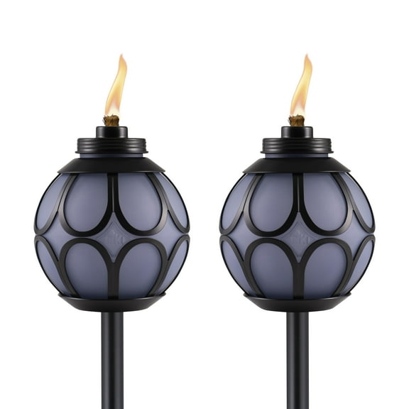 TIKI Brand Easy Install 2-Pack 64 Inch TIKI Torch Metal Globe