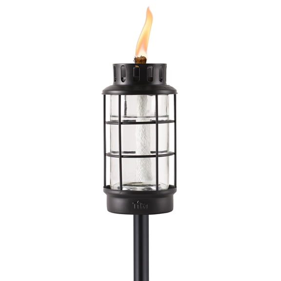 TIKI Brand Easy Install 65 Inch TIKI Torch Metal Lantern Black