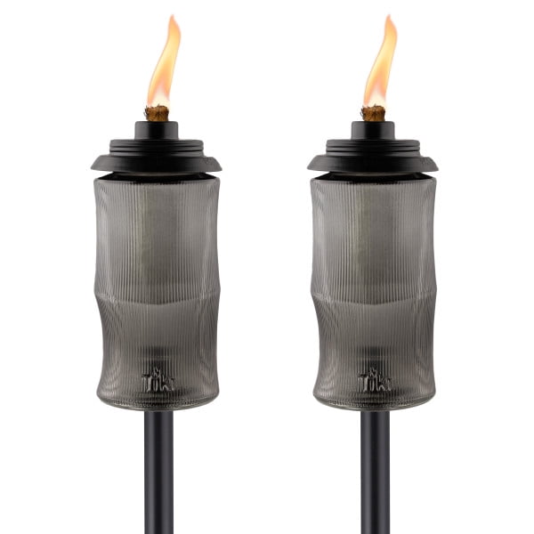 TIKI® Brand Easy Install 68 Inch Torch Glass Carved 2-Pack