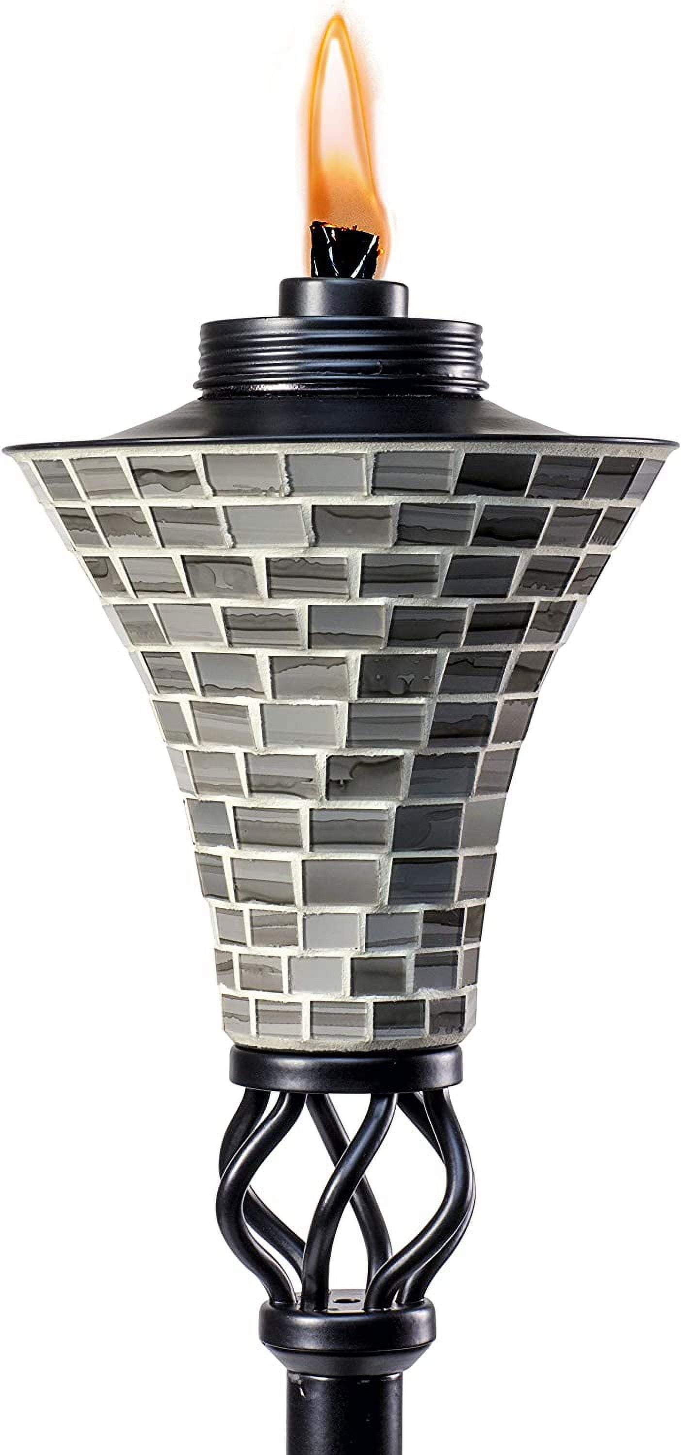 TIKI® Brand 62-inch Hosta Metal Torch Gray Mosaic TIKI® Brand 62-inch Hosta Metal Torch Gray Mosaic