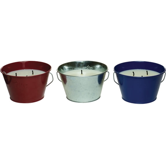 TIKI Brand Triple-Wick Galvanized Citronella Candle Bucket, 28 Ounce