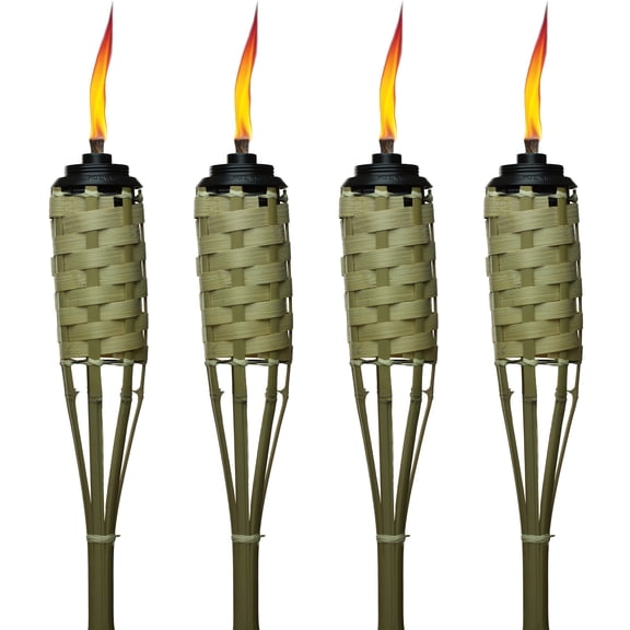 TIKI Brand Weather Resistant 57 inch Tiki Torch Bamboo Brown