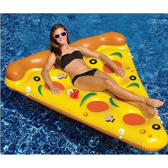 TIM Easy To Inflate and Deflate Adult Pool Lounge, Pvc, Pizza Shape, Yellow, 70"