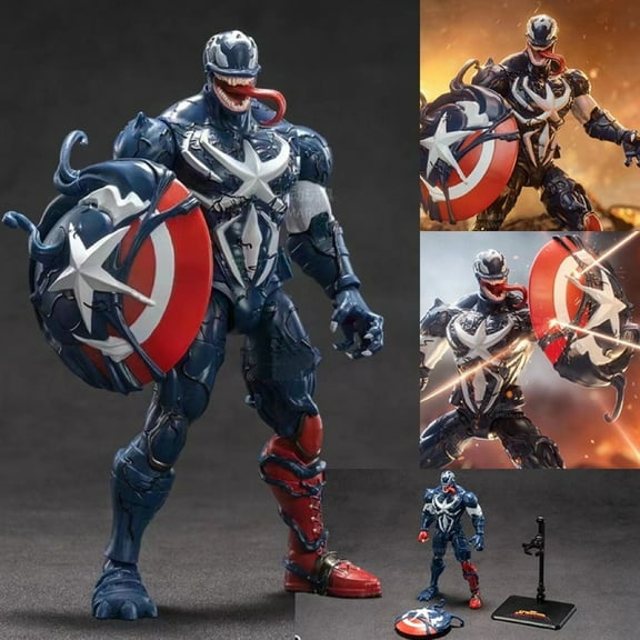 TIM Legends Series “Venomized” Captain America Action Figure Model Full Body Moveable Gift Box Set