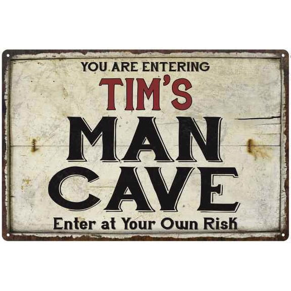 TIM'S Man Cave Sign Rustic Garage Decor Gift 12x18 Metal 112180035173