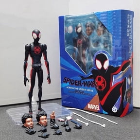 TIM Spider-M: Across the Spider-Verse Miles Morales Full Body Movable Action Figure Model Replaceable Head, Hands Exquisite Gift Box Set