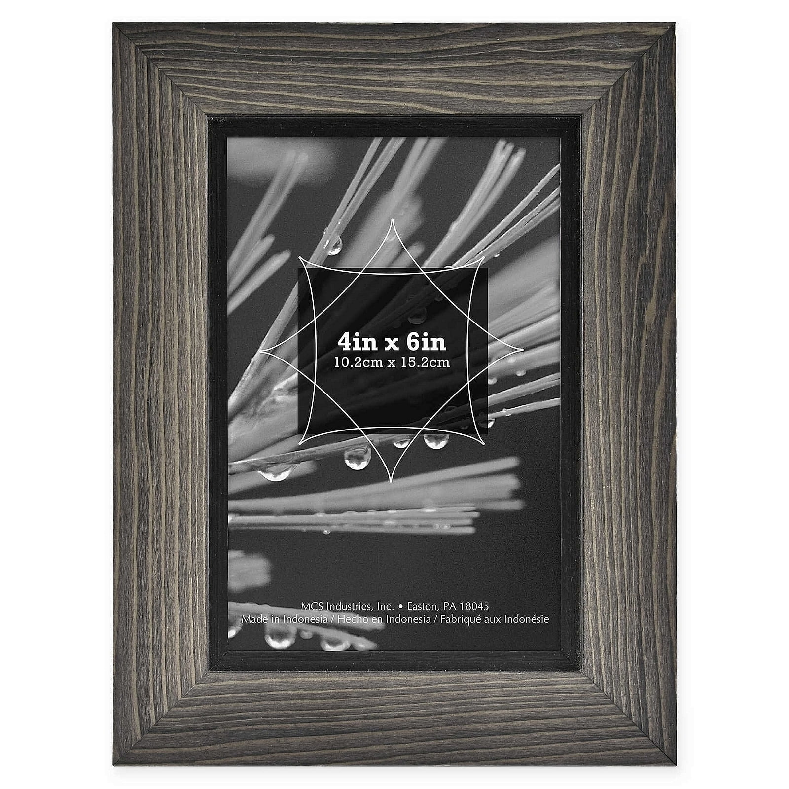 TIMBER Distressed Gray Black Wood 4x6 Frame by MCS 4x6