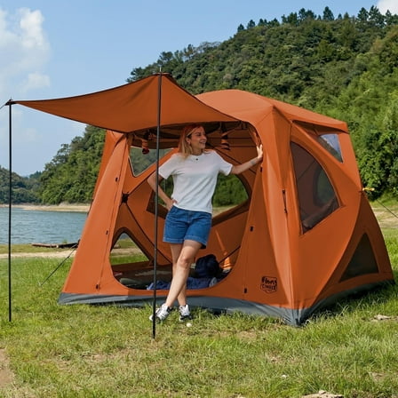 TIMBER RIDGE 4 Person Instant Pop Up Hub Tent, Easy 60 Second Setup, Weather Resistant Camping Family Cabin Tent with Rain Fly and Carry Bag for Camping Hiking Outdoor Travel