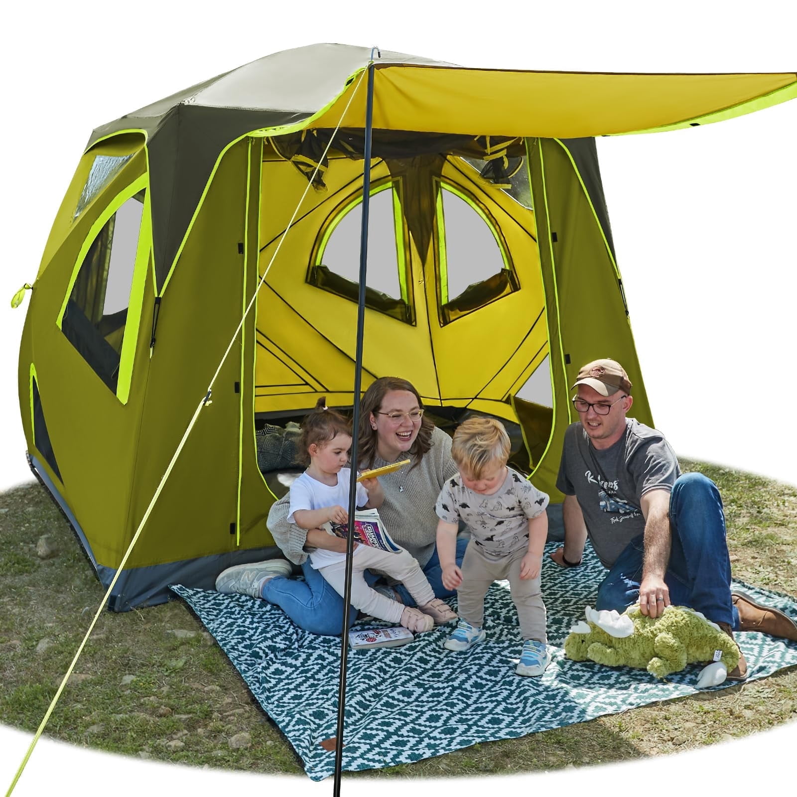 TIMBER RIDGE Camping Tent, 4 Person Instant Pop Up Hub Tent with 8
