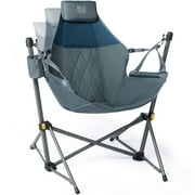 TIMBER RIDGE Hammock Camping Chair for Outdoor with Adjustable Backrest, Heavy Duty Swing Folding Chair with Steel Stand, 300 lbs Weight Capacity, Blue