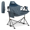 thumbnail image 1 of TIMBER RIDGE Hammock Camping Chair for Outdoor with Adjustable Backrest, Heavy Duty Swing Folding Chair with Steel Stand, 300 lbs Weight Capacity, Blue, 1 of 8