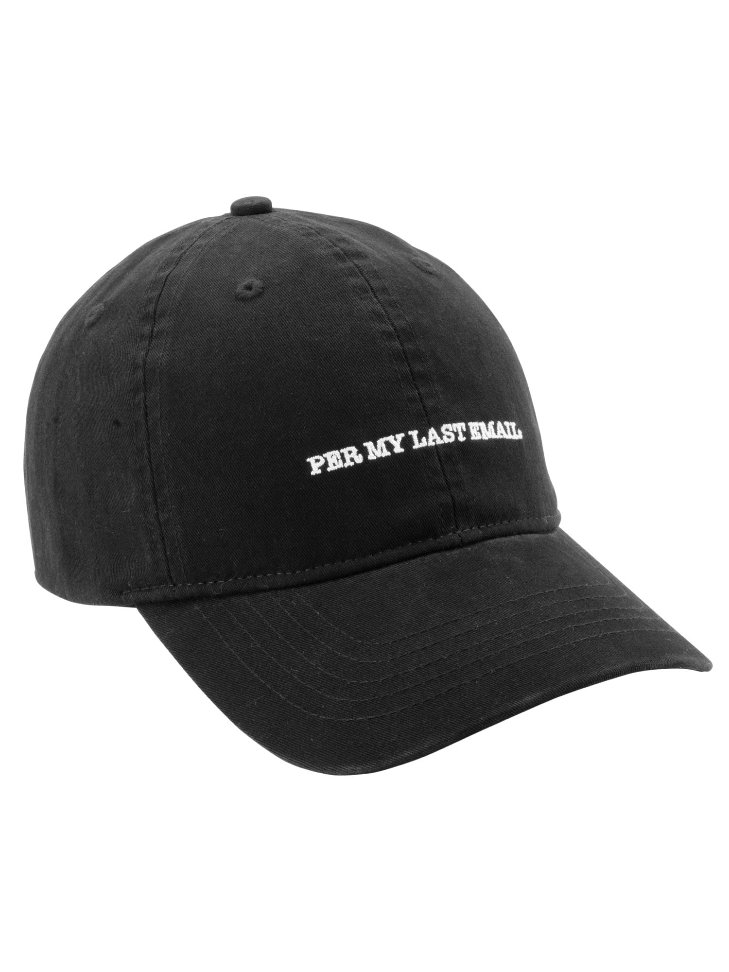 Time and Tru Per My Last Email Cotton Baseball Hat, One Size