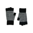 thumbnail image 1 of Time and Tru Women's Birdseye Cuffed Fingerless Gloves, Knit, One Size Fits Most, Black Soot, 1 of 3
