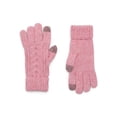 thumbnail image 1 of Time and Tru Women's Tech Touch Cable Knit Gloves, One Size Fits Most, Pink Pottery Heather, 1 of 3