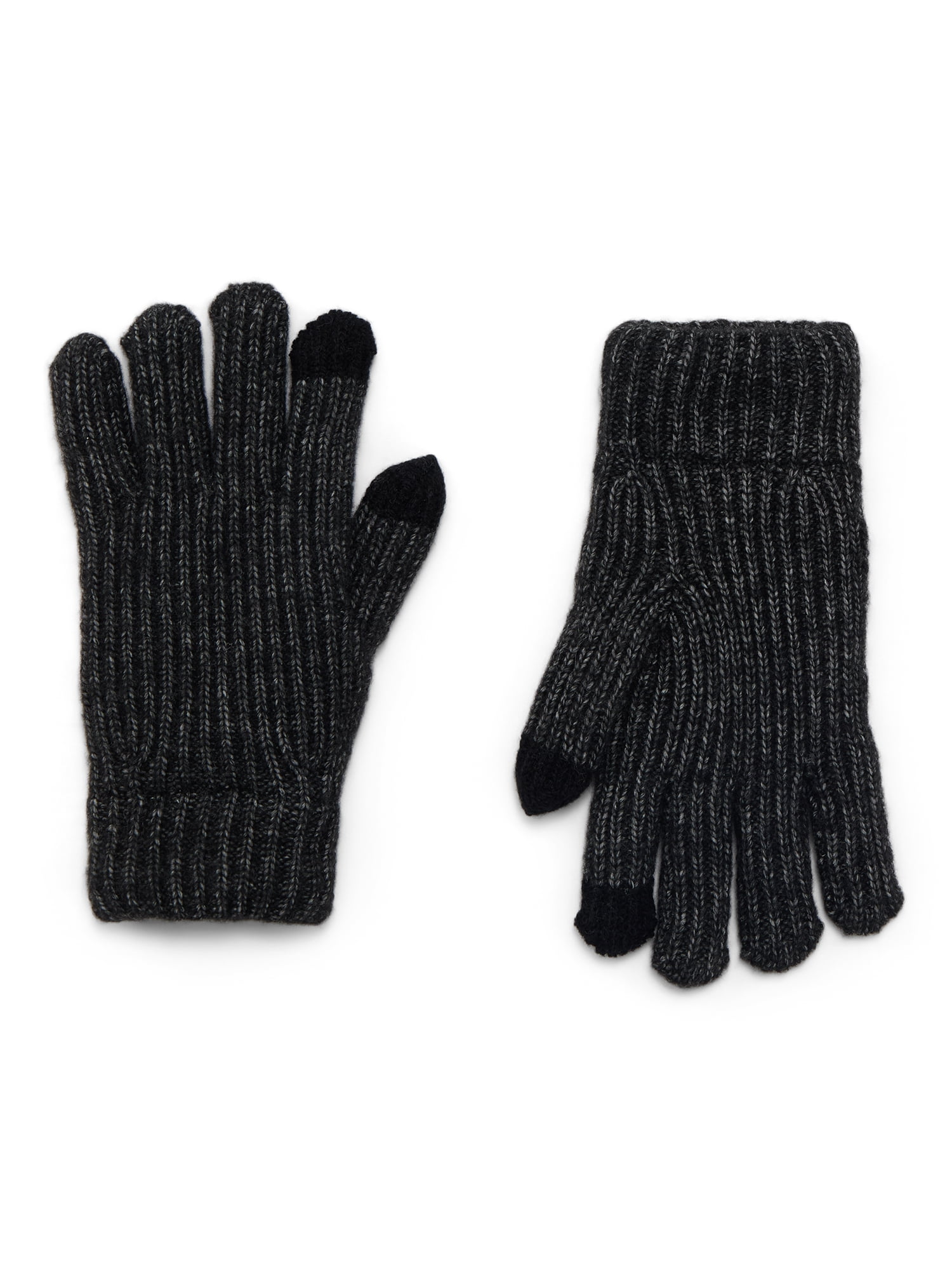 Time and Tru Women's Tech Touch Lined Rib Gloves, Knit, One Size