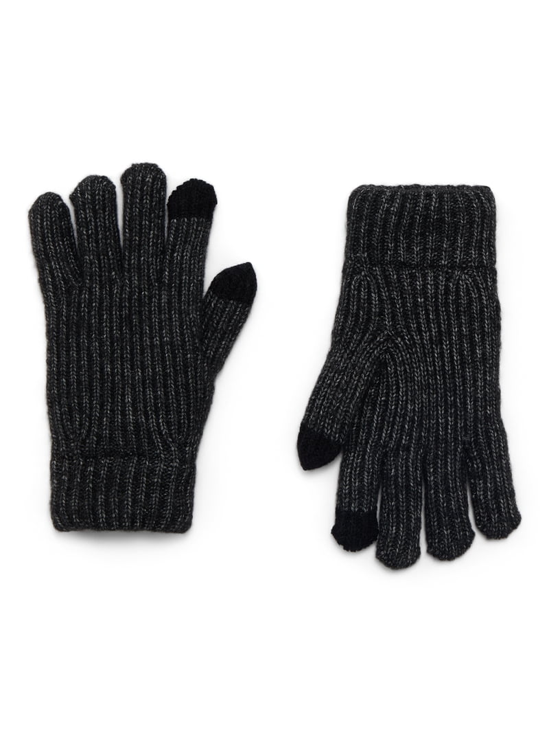 その他 SALSATION gloves Rib knit-gloves Time and Tru Women's Tech Touch Lined Rib Gloves, Knit, One Size