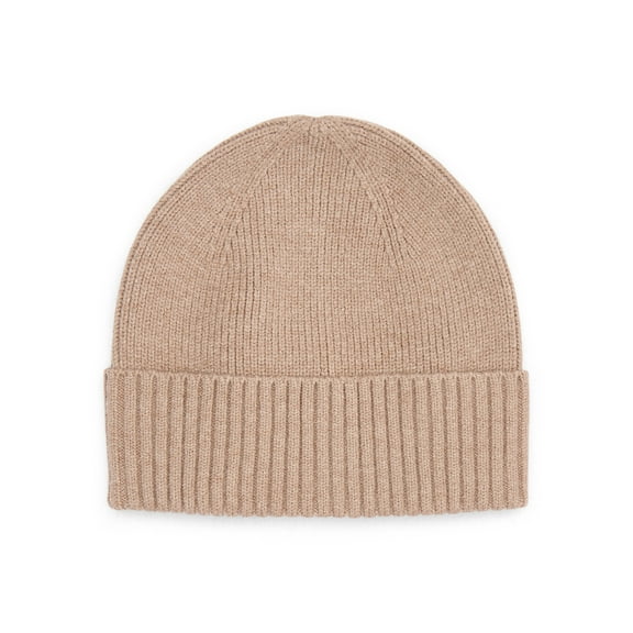Time and Tru Women's Ribbed Beanie, Toasted Heather
