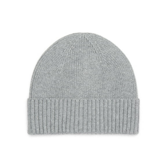 Time and Tru Women's Ribbed Beanie, Medium Grey Heather