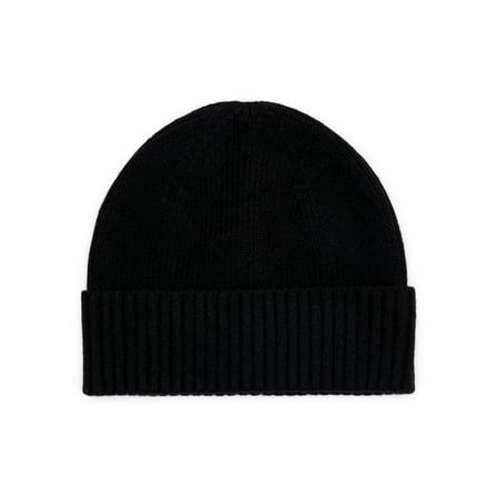 Time and Tru Women's Ribbed Beanie, Black Soot