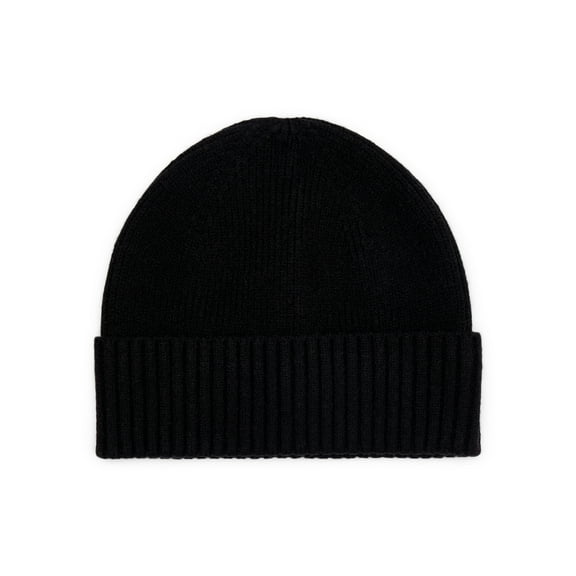 Time and Tru Women's Ribbed Beanie, Black Soot