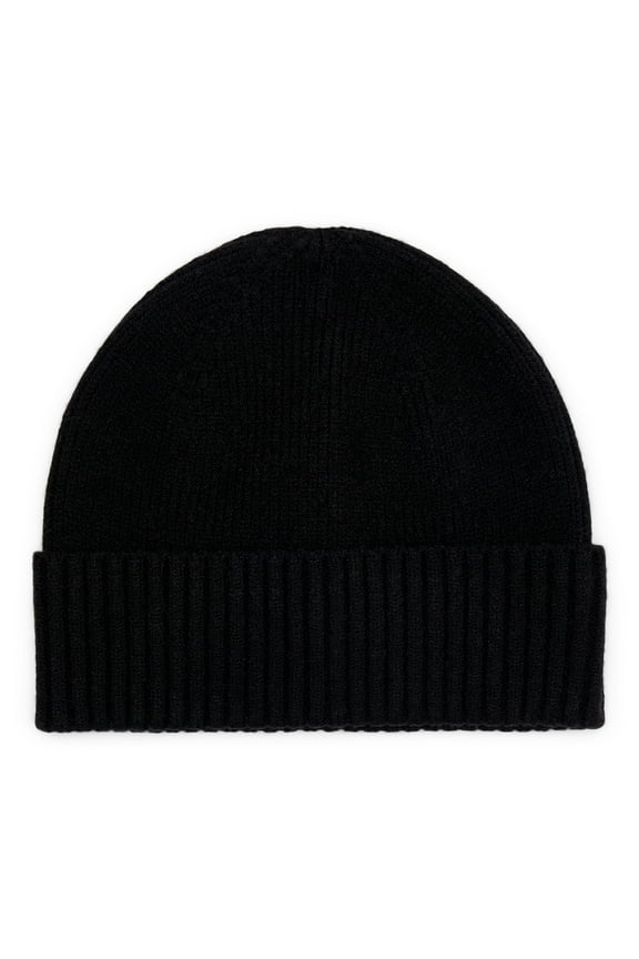 Women's Ribbed Beanie, Black Soot