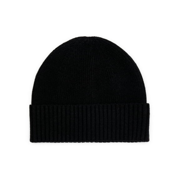 Time and Tru Women's Ribbed Beanie, Black Soot