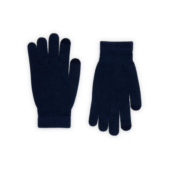 Time and Tru Women's Tech Touch Knit Gloves, One Size Fits Most, Dark Navy