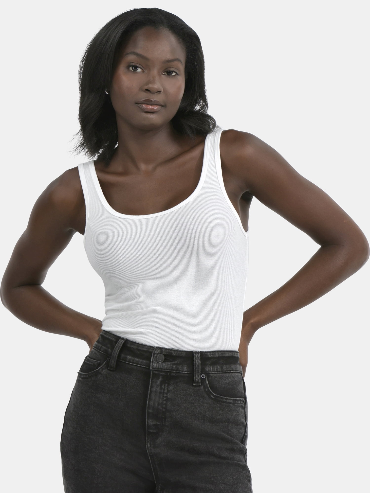 Time and Tru Women's Ribbed Tank Top, Sizes XS-XXXL
