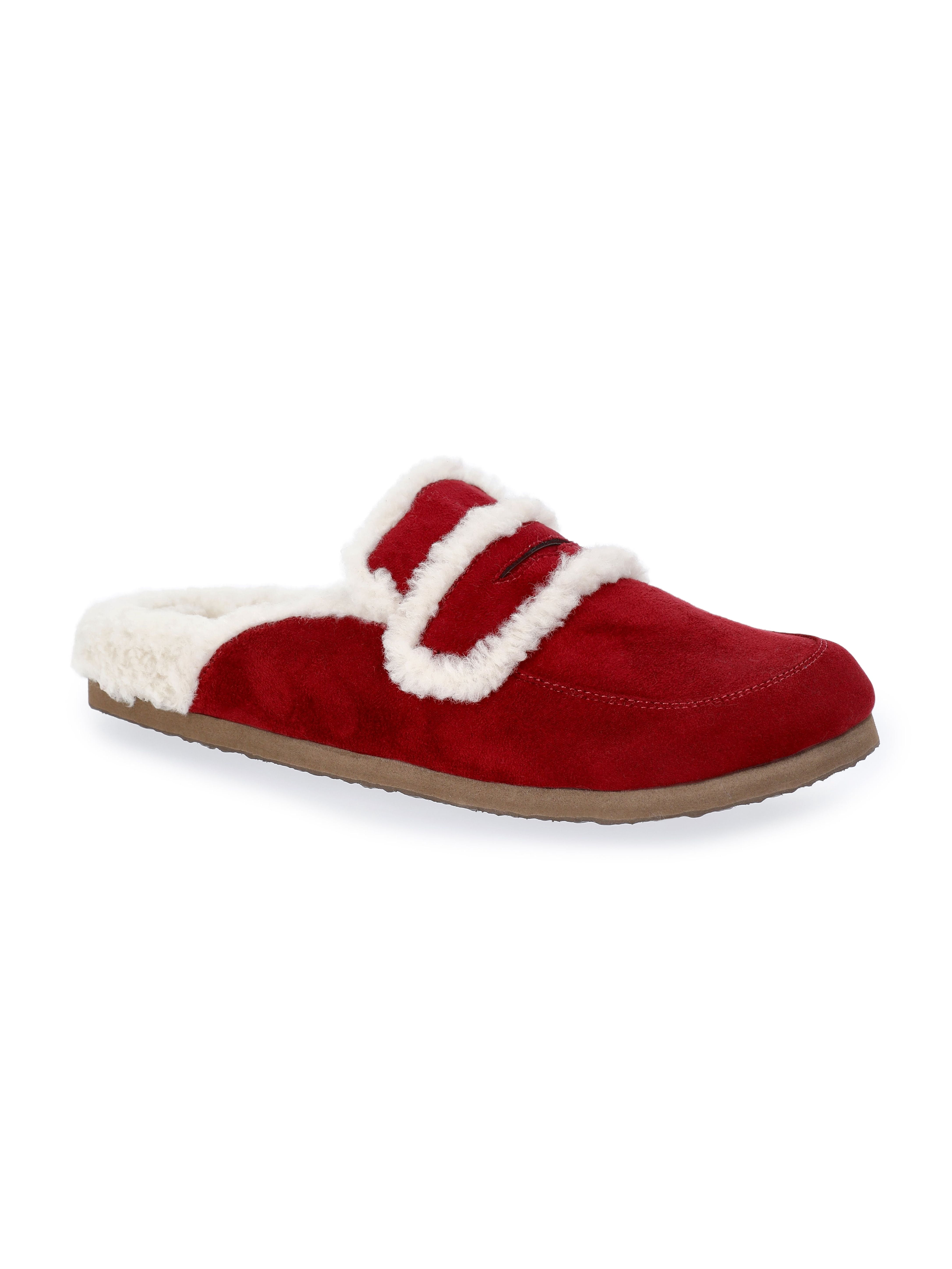 Time and Tru Women's Faux Shearling Slide On Loafers