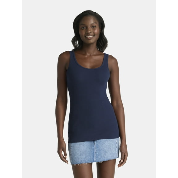 Time and Tru Women's Ribbed Tank Top, Sizes XS-XXXL