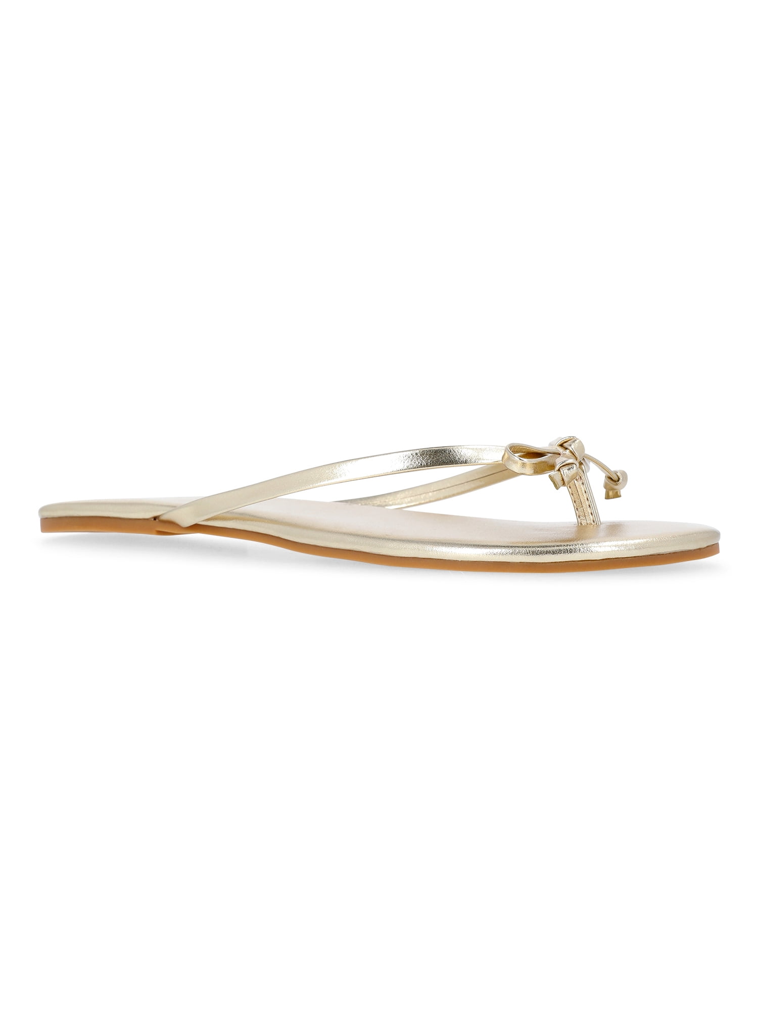 Time and Tru Women's Barely There Bow Thong Sandals