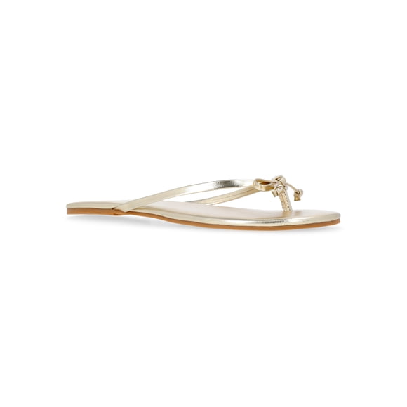 Time and Tru Women's Barely There Bow Thong Sandals